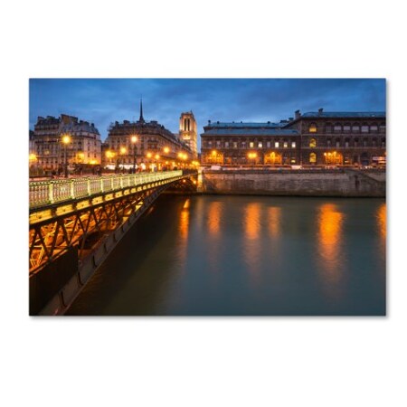 Mathieu Rivrin 'Bridge Of Arcole In Paris 2' Canvas Art,12x19